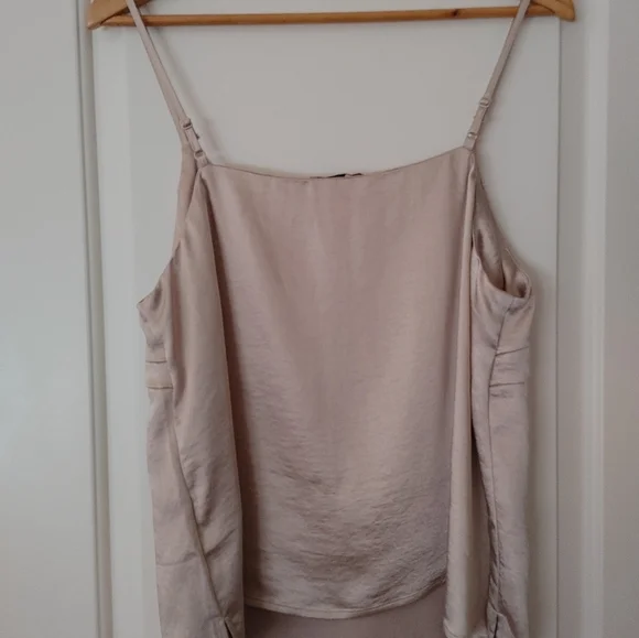 #27 RW&CO. Champagne Satin Tank ~ Size L - Picture 6 of 12
